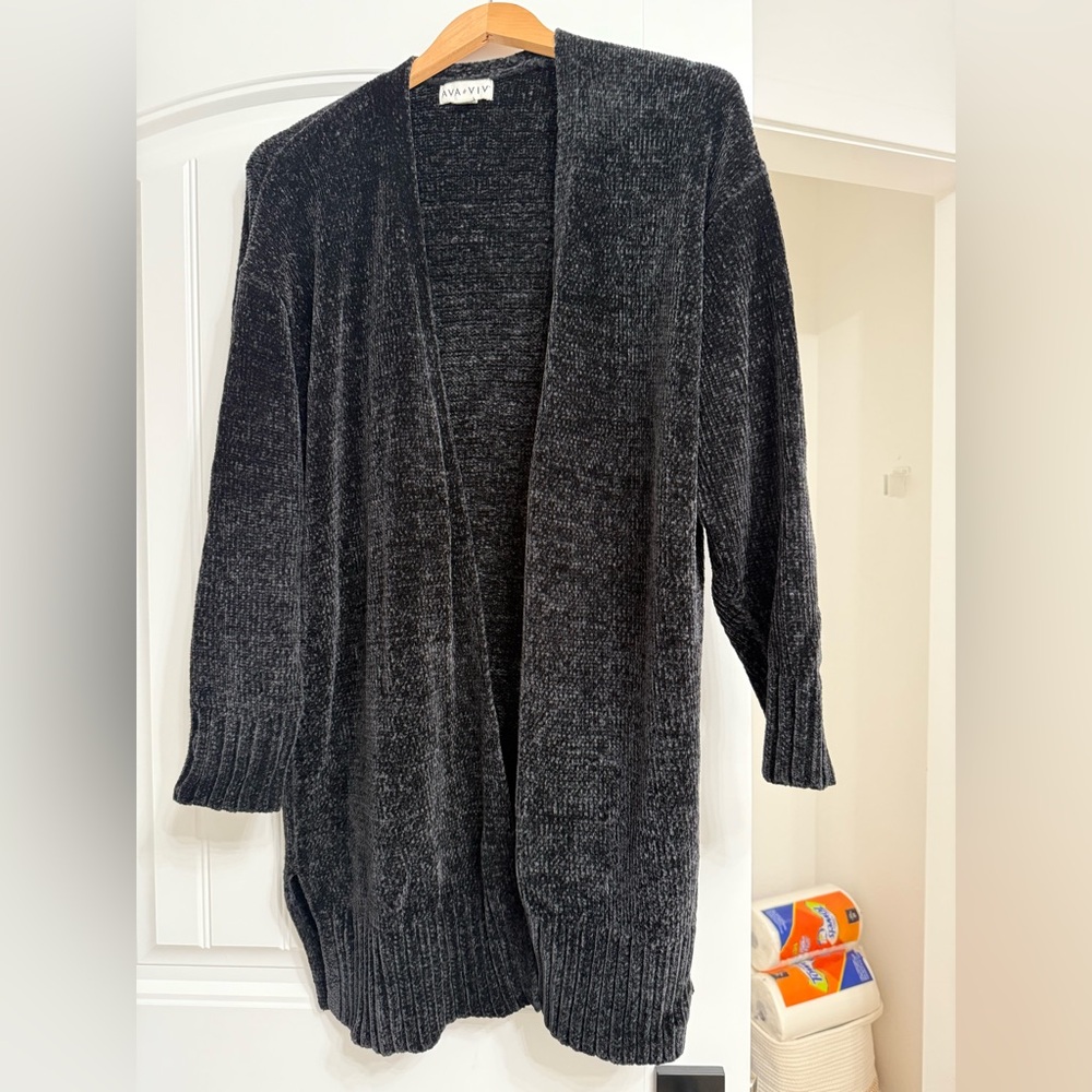 Women's Black Open-Front cardigan